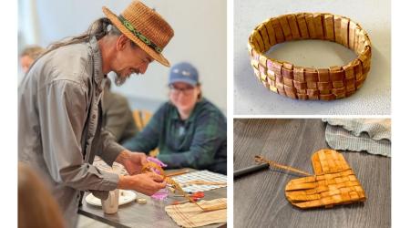 Weave a cedar heart or bracelet