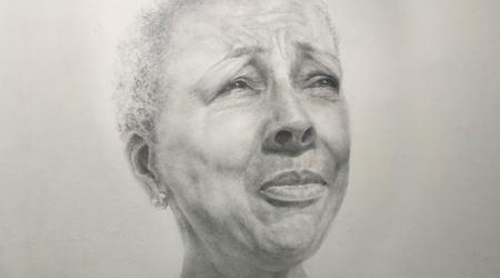 Dee, graphite drawing by Leslie Gould